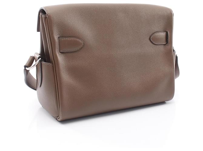 Hermès Borsa a Spalla Hermes Kelly Messenger PM Marrone - vista 2