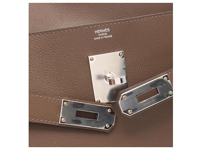 Hermès Borsa a Spalla Hermes Kelly Messenger PM Marrone - vista 7