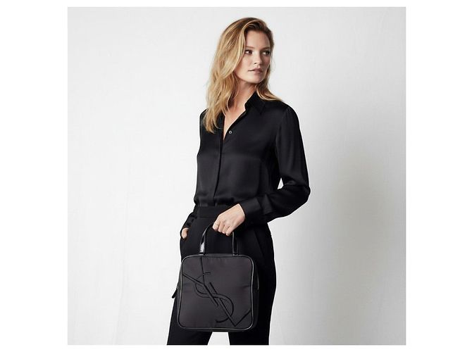 Yves Saint Laurent Borsa Tote YSL Monogram Nero - vista 2