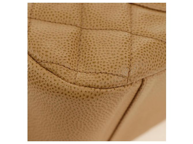 CHANEL Matelasse Chain Shoulder Bag Caviar Skin Beige Gold CC Auth 189729SV D'oro - vista 10