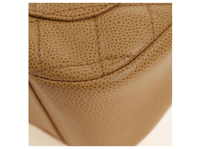 CHANEL Matelasse Chain Shoulder Bag Caviar Skin Beige Gold CC Auth 189729SV D'oro - vista 13
