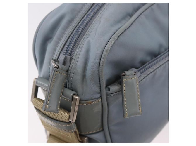 Borsa a Spalla PRADA Nylon Azzurro Chiaro Argento Auth 190750 Blu chiaro - vista 14