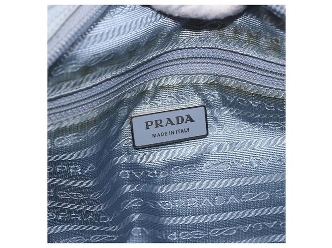 Borsa a Spalla PRADA Nylon Azzurro Chiaro Argento Auth 190750 Blu chiaro - vista 16