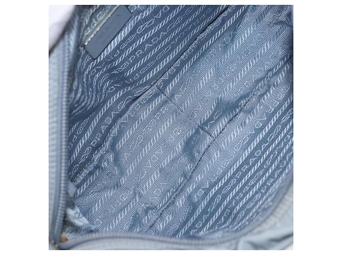 Borsa a Spalla PRADA Nylon Azzurro Chiaro Argento Auth 190750 Blu chiaro - vista 18