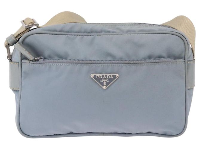 Borsa a Spalla PRADA Nylon Azzurro Chiaro Argento Auth 190750 Blu chiaro - vista 2