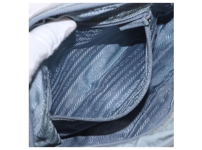 Borsa a Spalla PRADA Nylon Azzurro Chiaro Argento Auth 190750 Blu chiaro - vista 22
