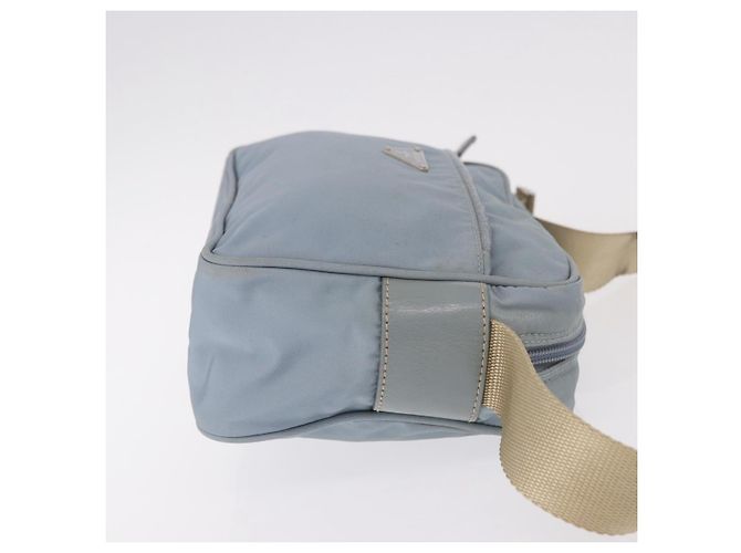 Borsa a Spalla PRADA Nylon Azzurro Chiaro Argento Auth 190750 Blu chiaro - vista 4