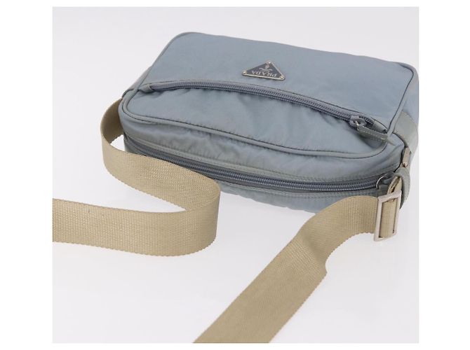 Borsa a Spalla PRADA Nylon Azzurro Chiaro Argento Auth 190750 Blu chiaro - vista 6
