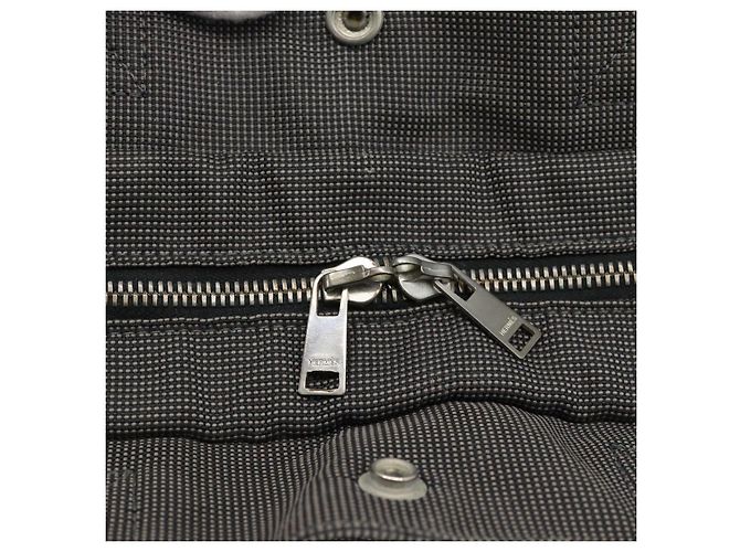Hermès Borsa HERMES Her LineMM in tela Grigio Argento Auth 190781 Marrone - vista 14