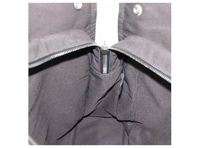 Hermès Borsa HERMES Her LineMM in tela Grigio Argento Auth 190781 Marrone - vista 16