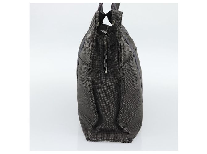 Hermès Borsa HERMES Her LineMM in tela Grigio Argento Auth 190781 Marrone - vista 4