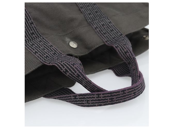 Hermès Borsa HERMES Her LineMM in tela Grigio Argento Auth 190781 Marrone - vista 7
