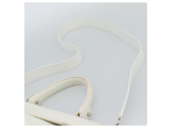 Borsa Salvatore Ferragamo Gancini in pelle 2way Oro Bianco Auth ka5027 - vista 10