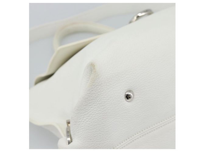 Borsa Salvatore Ferragamo Gancini in pelle 2way Oro Bianco Auth ka5027 - vista 13