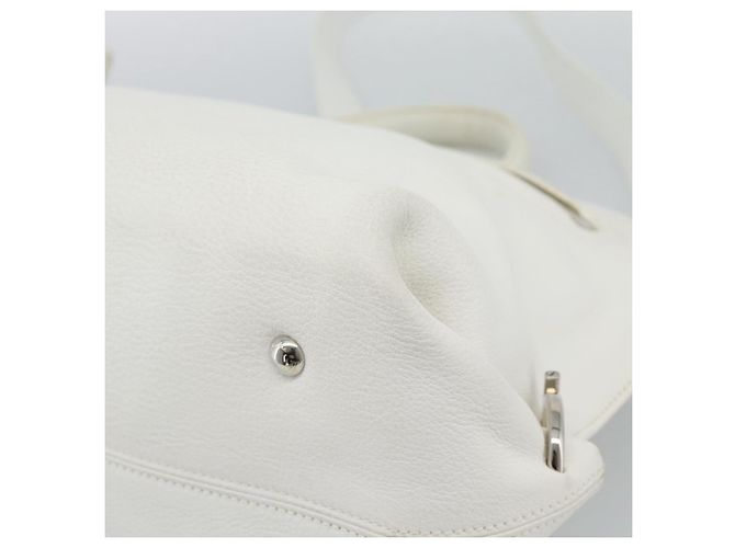 Borsa Salvatore Ferragamo Gancini in pelle 2way Oro Bianco Auth ka5027 - vista 14