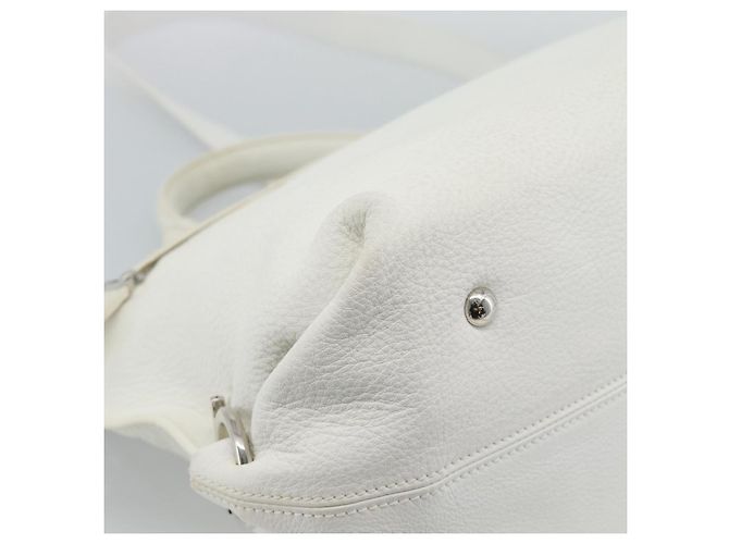 Borsa Salvatore Ferragamo Gancini in pelle 2way Oro Bianco Auth ka5027 - vista 15