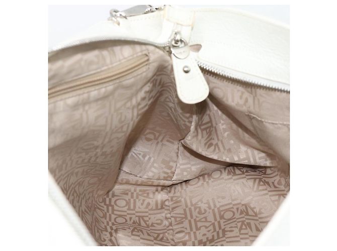 Borsa Salvatore Ferragamo Gancini in pelle 2way Oro Bianco Auth ka5027 - vista 20