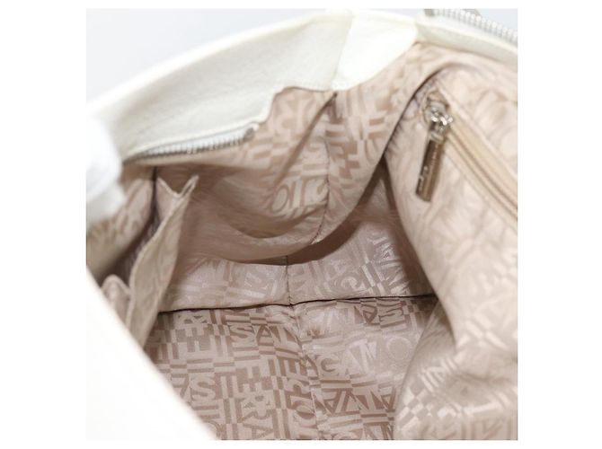Borsa Salvatore Ferragamo Gancini in pelle 2way Oro Bianco Auth ka5027 - vista 21