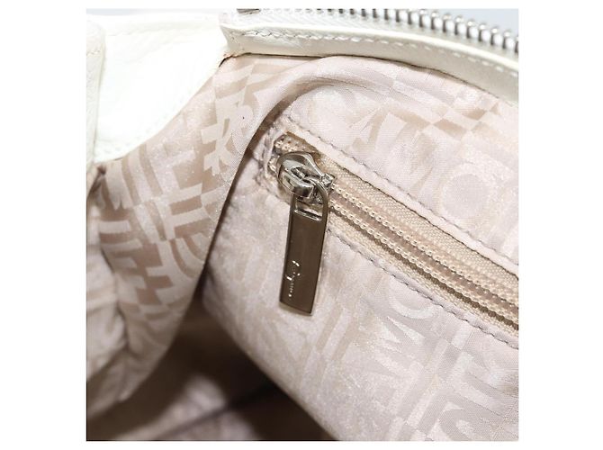 Borsa Salvatore Ferragamo Gancini in pelle 2way Oro Bianco Auth ka5027 - vista 22