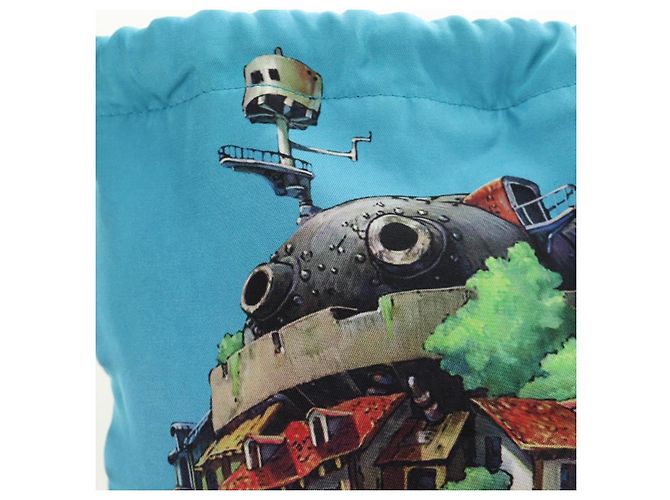 LOEWE Ghibli Kooperation Howl's Moving Castle Pouch Canvas Blau Auth 190232SM - Ansicht 19