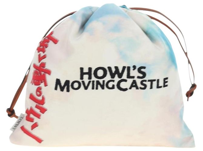 LOEWE Ghibli Kooperation Howl's Moving Castle Pouch Canvas Blau Auth 190232SM - Ansicht 2