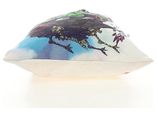 LOEWE Ghibli Kooperation Howl's Moving Castle Pouch Canvas Blau Auth 190232SM - Ansicht 5