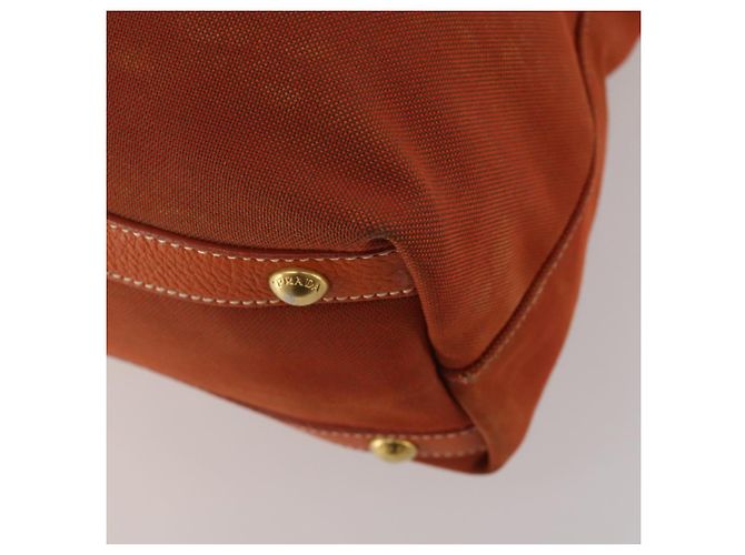 PRADA Handtasche Canvas 2way Orange Gold Auth mr2579V Golden - Ansicht 14