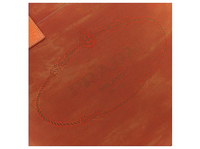 PRADA Handtasche Canvas 2way Orange Gold Auth mr2579V Golden - Ansicht 16
