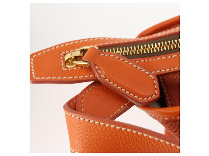 PRADA Handtasche Canvas 2way Orange Gold Auth mr2579V Golden - Ansicht 17