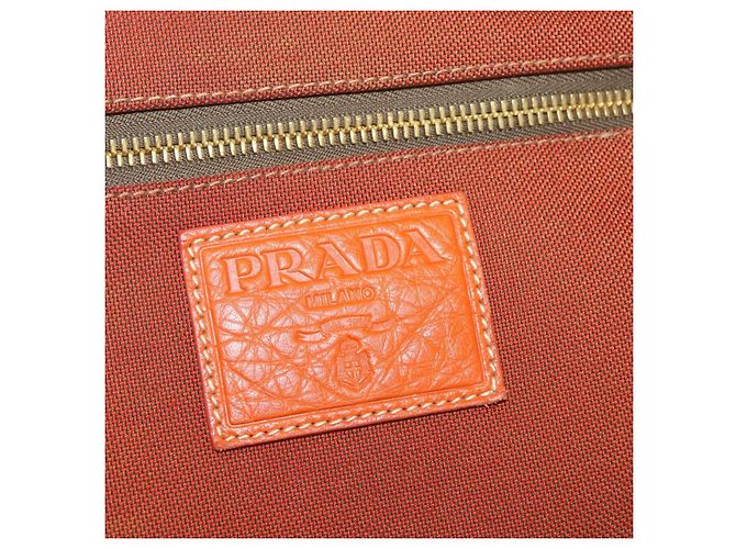 PRADA Handtasche Canvas 2way Orange Gold Auth mr2579V Golden - Ansicht 21