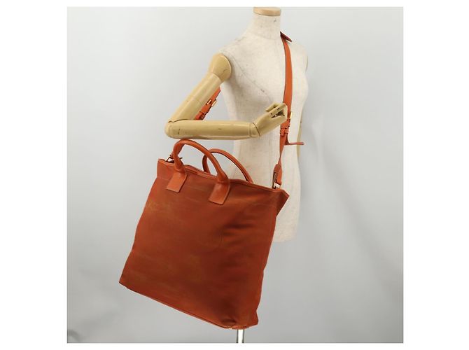 PRADA Handtasche Canvas 2way Orange Gold Auth mr2579V Golden - Ansicht 27