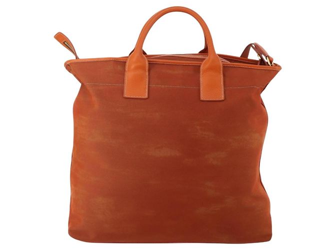 PRADA Handtasche Canvas 2way Orange Gold Auth mr2579V Golden - Ansicht 3