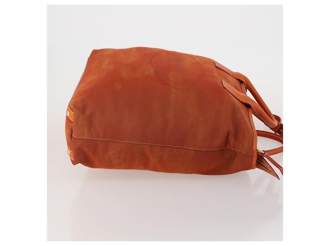 PRADA Handtasche Canvas 2way Orange Gold Auth mr2579V Golden - Ansicht 4