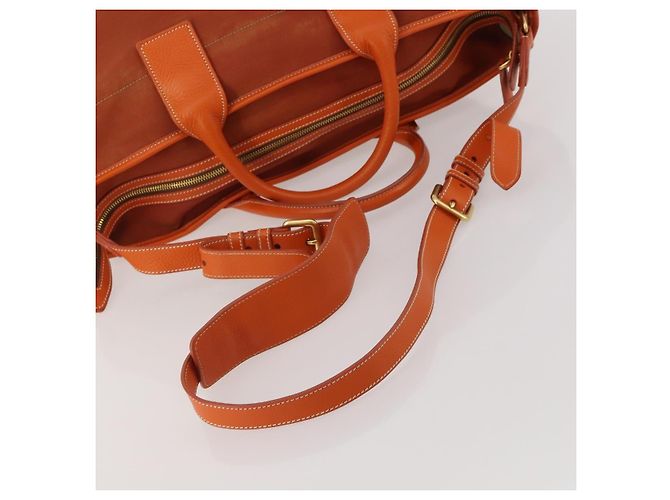 PRADA Handtasche Canvas 2way Orange Gold Auth mr2579V Golden - Ansicht 7
