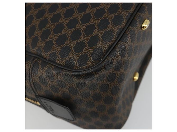 Céline Borsa CELINE Macadam Canvas PVC Pelle Nera Oro Auth 188316V Nero D'oro - vista 11