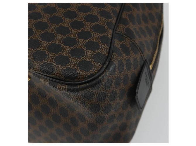Céline Borsa CELINE Macadam Canvas PVC Pelle Nera Oro Auth 188316V Nero D'oro - vista 12
