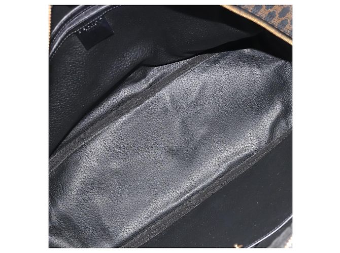 Céline Borsa CELINE Macadam Canvas PVC Pelle Nera Oro Auth 188316V Nero D'oro - vista 16