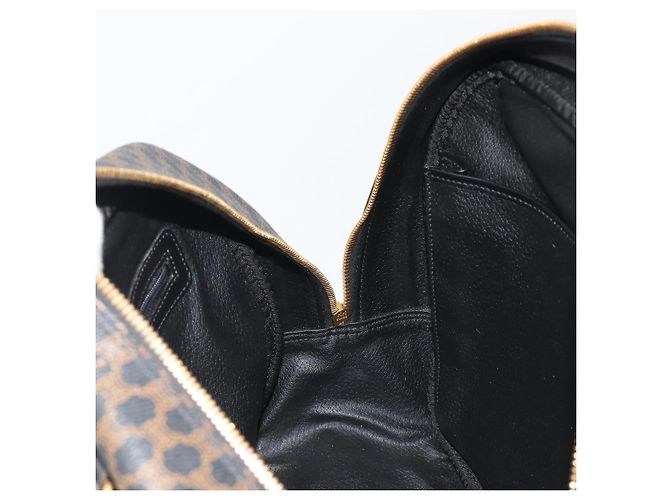 Céline Borsa CELINE Macadam Canvas PVC Pelle Nera Oro Auth 188316V Nero D'oro - vista 17