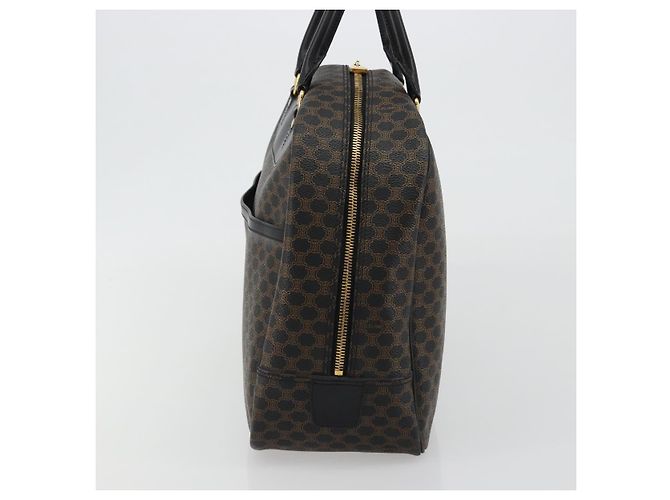 Céline Borsa CELINE Macadam Canvas PVC Pelle Nera Oro Auth 188316V Nero D'oro - vista 4