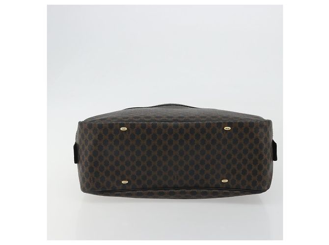 Céline Borsa CELINE Macadam Canvas PVC Pelle Nera Oro Auth 188316V Nero D'oro - vista 9