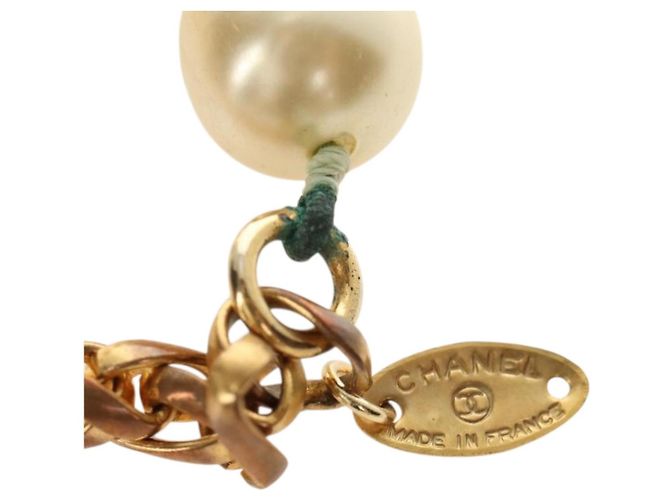 Collana CHANEL Metallo Perla Oro Bianco CC Auth bs35757V D'oro - vista 15