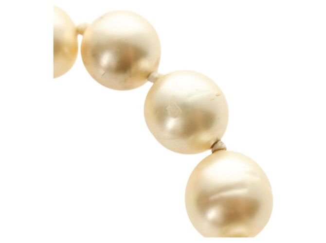 Collana CHANEL Metallo Perla Oro Bianco CC Auth bs35757V D'oro - vista 16