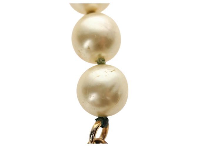 Collana CHANEL Metallo Perla Oro Bianco CC Auth bs35757V D'oro - vista 17