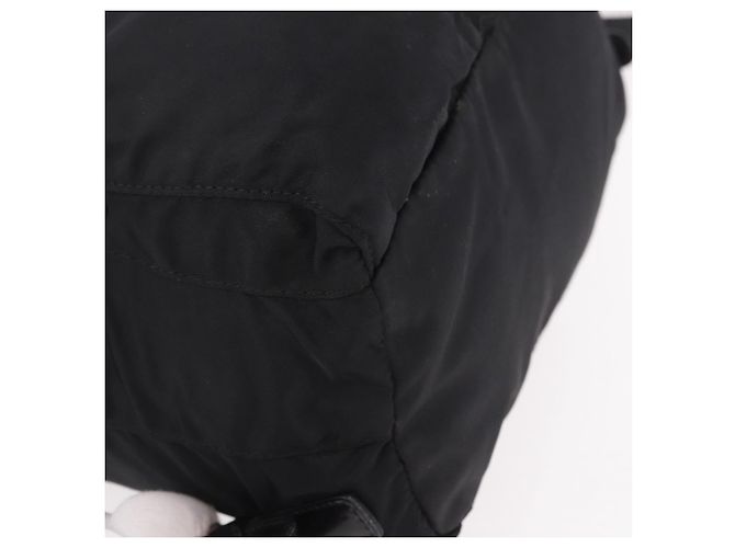 Zaino PRADA Nylon Nero Argento Auth 188482 - vista 12