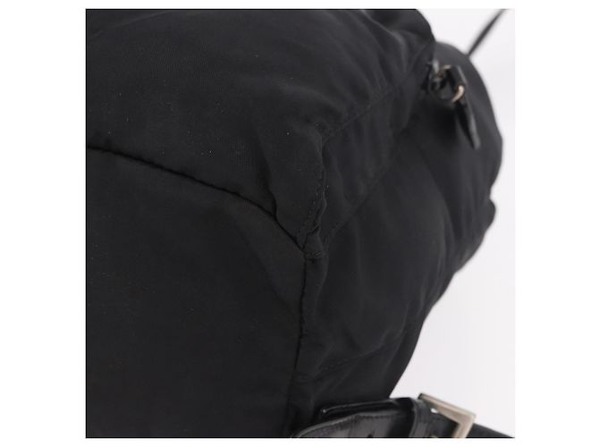 Zaino PRADA Nylon Nero Argento Auth 188482 - vista 13