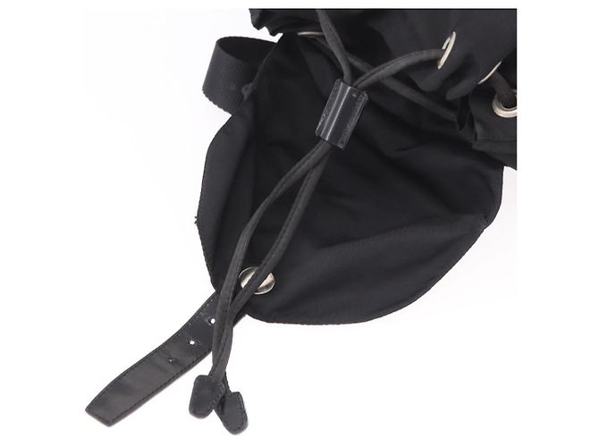 Zaino PRADA Nylon Nero Argento Auth 188482 - vista 18