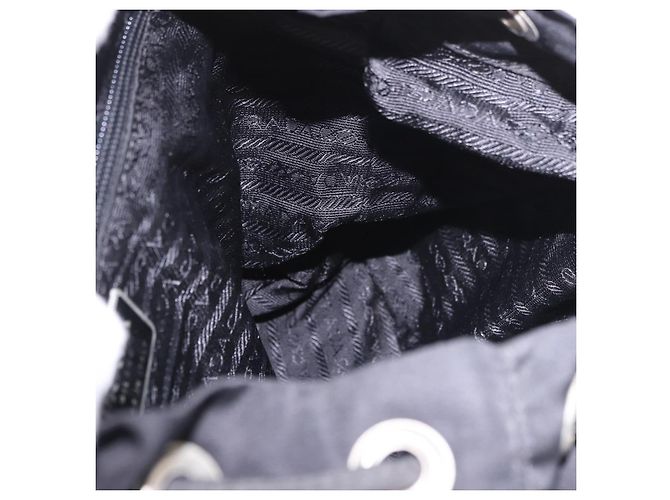 Zaino PRADA Nylon Nero Argento Auth 188482 - vista 21
