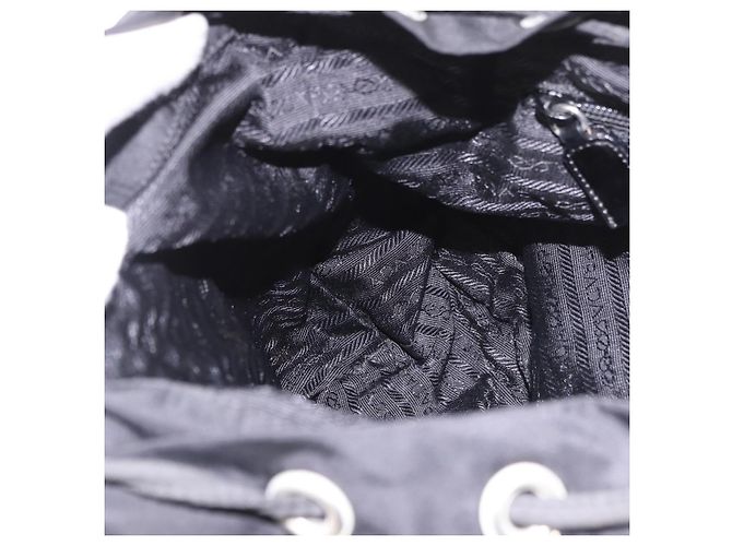 Zaino PRADA Nylon Nero Argento Auth 188482 - vista 22