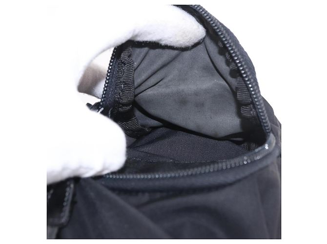 Zaino PRADA Nylon Nero Argento Auth 188482 - vista 25