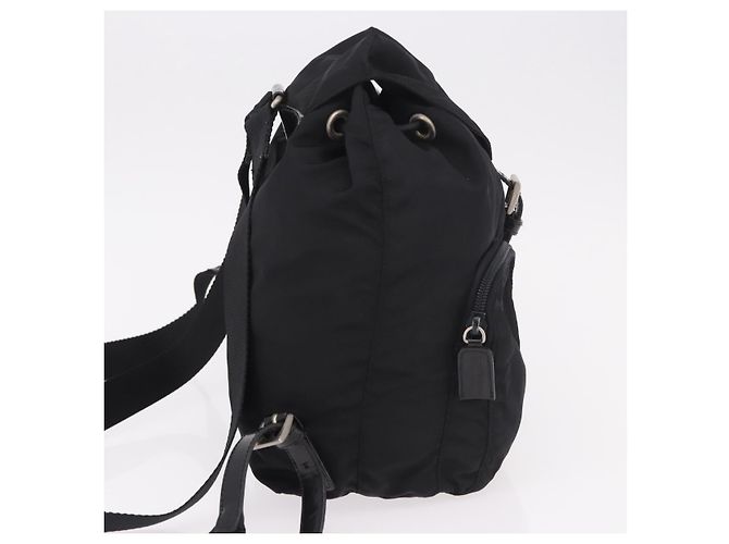 Zaino PRADA Nylon Nero Argento Auth 188482 - vista 5
